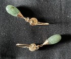 6.63 Grams - 14k Gold Not Scrap Jade Set Tested 14k All Places Earrings Pendant — photo 4