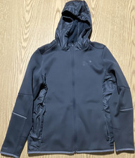Under Armour Hooded Full Zip Fleece Jacket Black YLG Teens Loose Fit Activewear