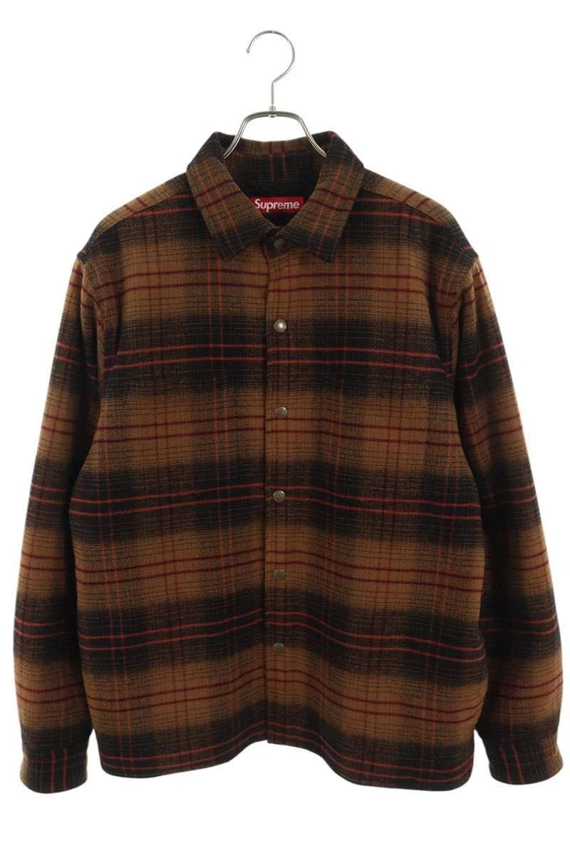 Chemise snap shirt flanelle doublée Supreme taille M 23AW dos broderie dos boa carreaux L