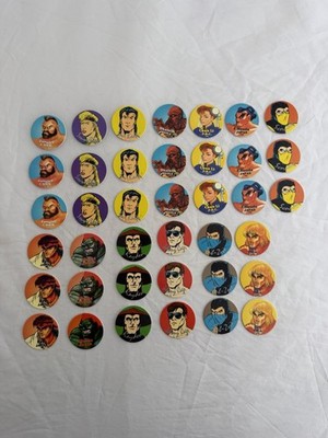 Vintage Lot of 39 Assorted Mortal Kombat Pogs Brand New