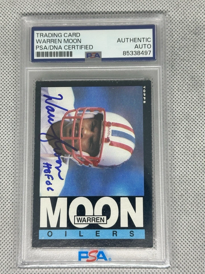 1985 Topps Warren Moon Rookie RC #251 PSA Authentic On Card Autograph - Image 2 of 4