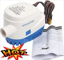 12V 1100GPH Bilge Pump Boat Automatic Submersible Water Pump With Float Switch