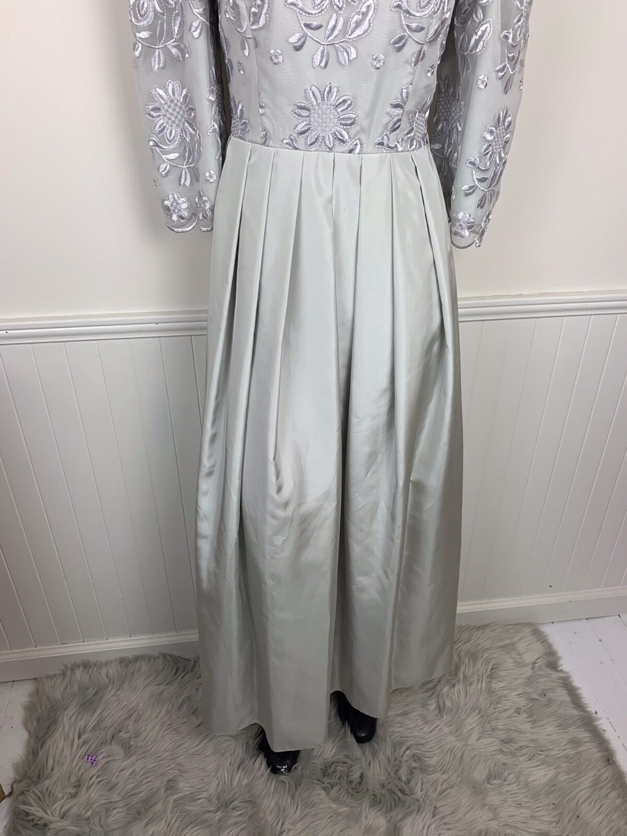silver vintage bridesmaid dresses Sparkly Silver Bridesmaid Dresses Long Sleeves – Lisposa main image 1