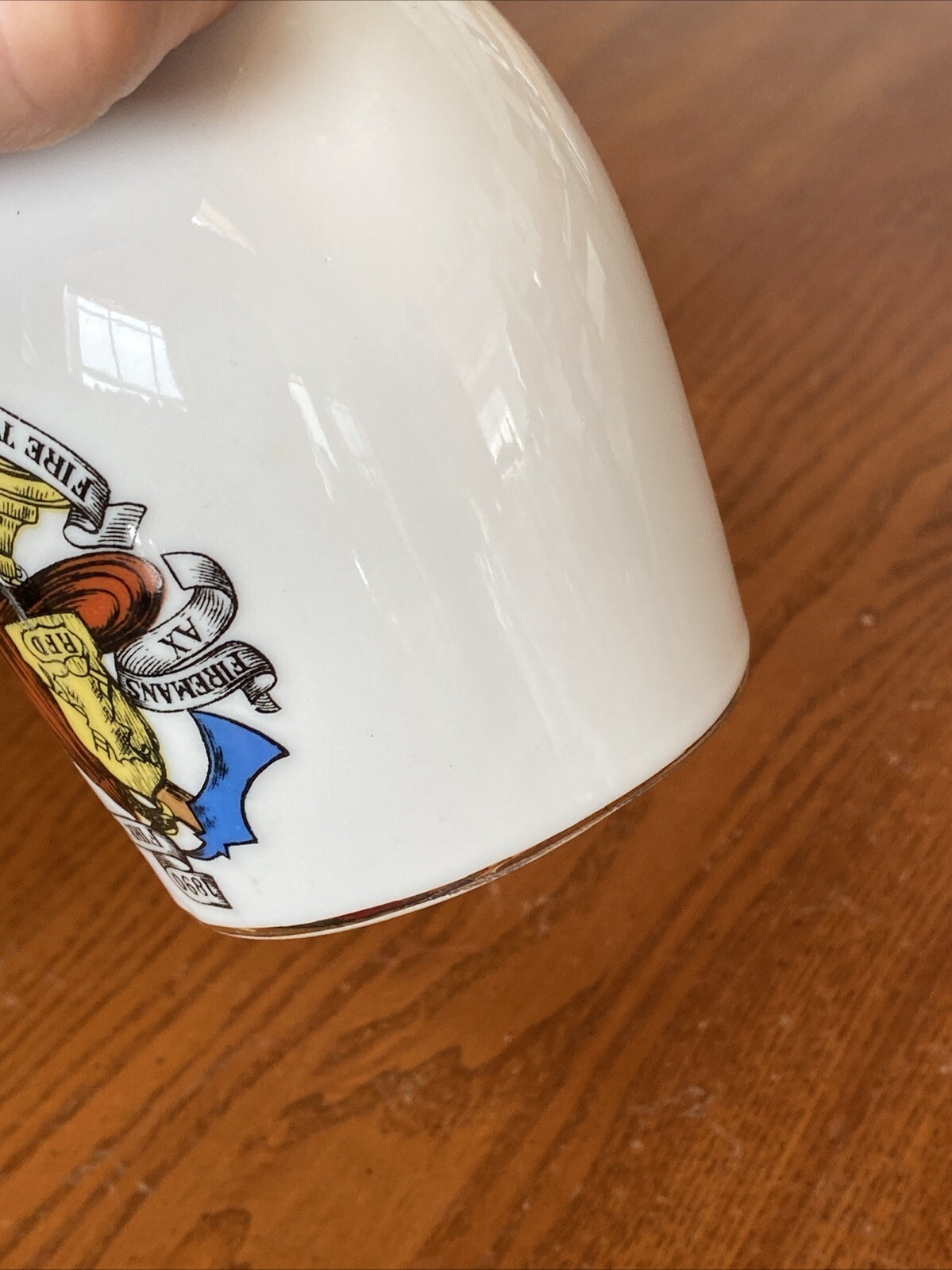 Fire Fighter Coffee Mug 1877 Trumpet RFD 1890 FW Becker Helmet  Firemans Ax 4095