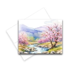 12 All Occasion Notecard Blank with Envelopes Greeting Cards - Spring River