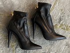 GIUSEPPE ZANOTTI⚡️Point toe gold talon zip leather sock ankle boots size 39/9US — photo 3