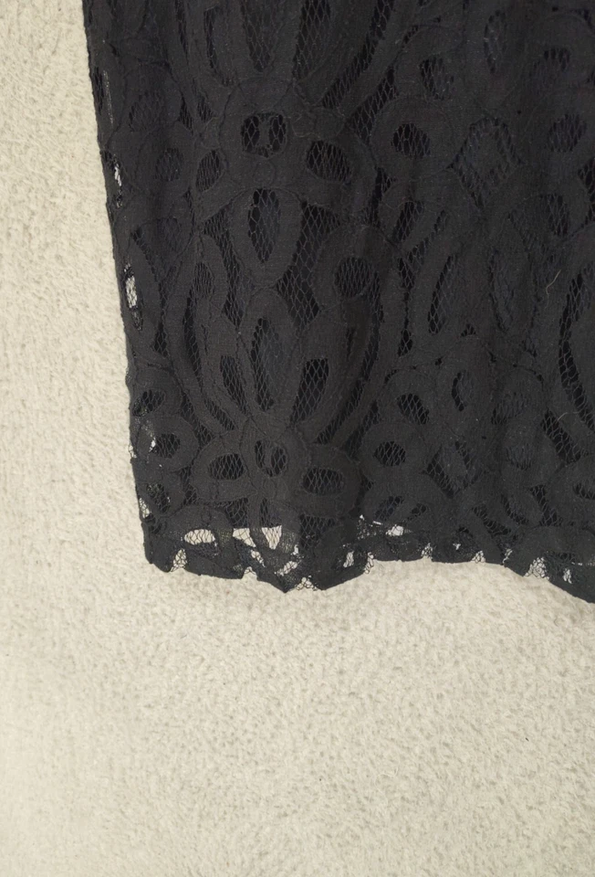 Falda de mujer New York Company extra pequeña negra mezcla de algodón floral encaje mini Foto 4 de 4