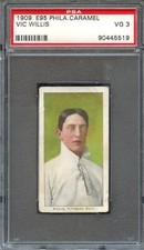 1909 E95 Philadelphia Caramel Vic Willis PSA 3 Pop 13 HOF Pittsburgh Pirates