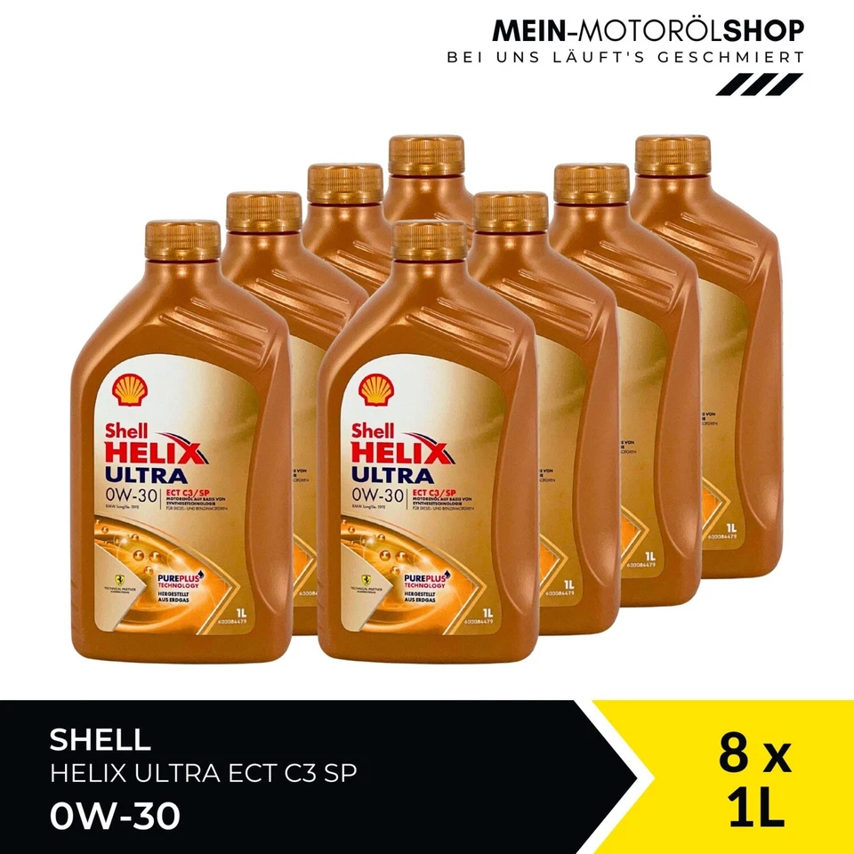 Shell Helix Ultra ECT C3 SP 0W-30 Mercedes MB 229 BMW LL 8x1 Liter = 8 Liter