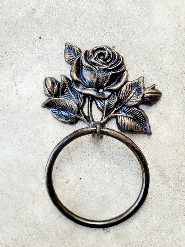 Rose Hand Towel Bath Ring Bathroom Hanger Holder Vintage look Victorian NEW - Picture 3 of 10