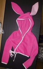 NWT Long Sleeve Fleece Fuschia Bunny Ear Girls Wrap Top Small child Dance Skate
