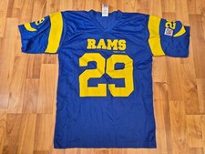 VINTAGE ST LOUIS RAMS #29 NFL FOOTBALL JERSEY SHIRT MENS XS MADE IN UK