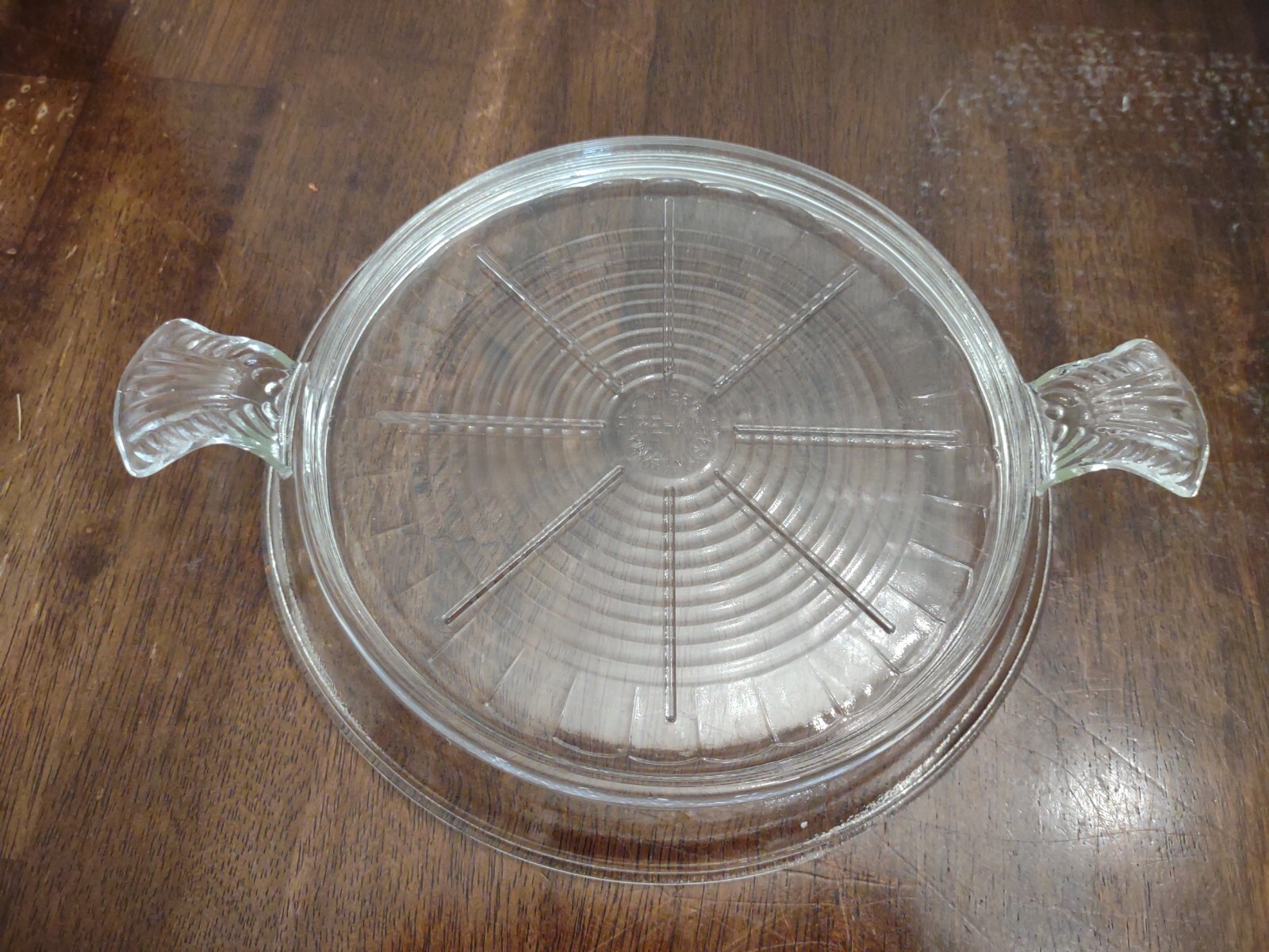 Fire King Clear Glass Hot Plate Trivet Pie Holder With Handles VTG eBay