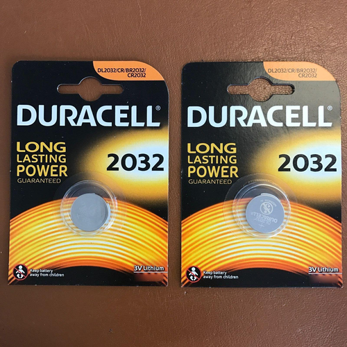 2 X Duracell CR2032 3V Lithium Button Battery Coin Cell DL/CR 2032 Long