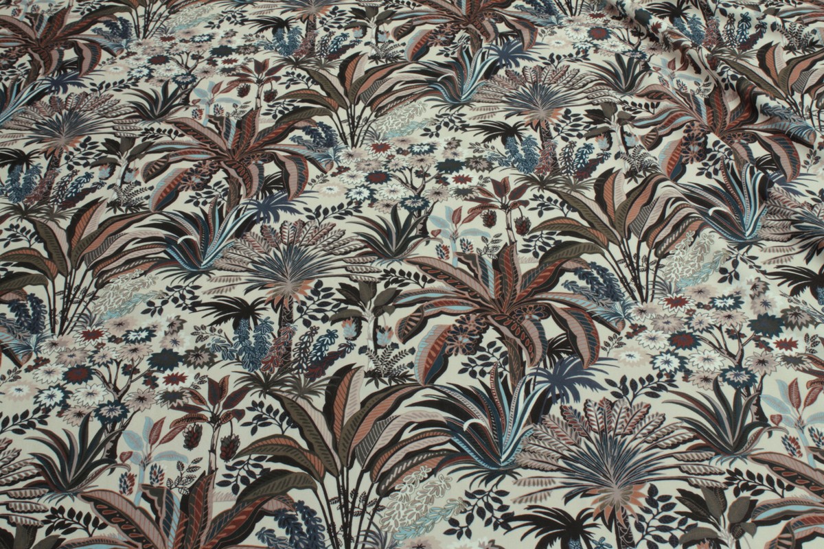 Stoff Polyester Samt natur Dschungel weich anschmiegsam Agave