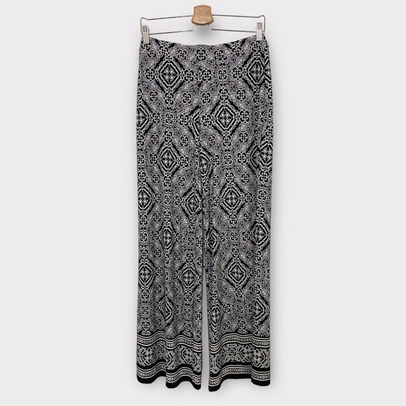 Cato Black White Patterned Lounge Palazzo Pants Size XS