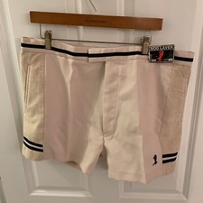 Vintage Deadstock Rod Laver Tennis Shorts Ivory Knit Velour Men 40 NWT New