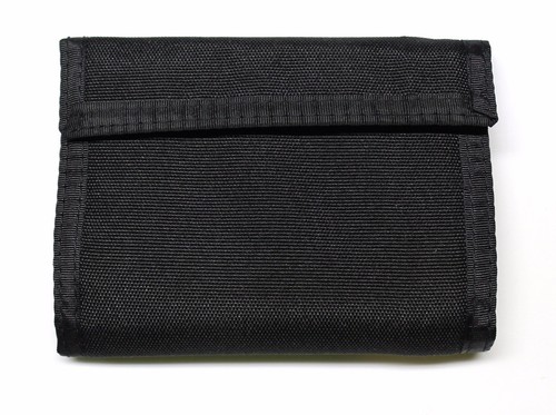 Portafoglio portamonete in nylon con tasca portamonete con cerniera - Nero - Foto 4 di 5
