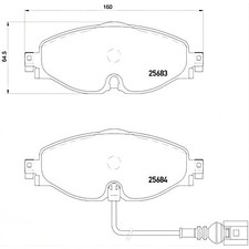Pastiglie Freno Anteriore+posteriore Brembo Vw Golf Vii 1.6 TDI Dal 2012 - Miniatura 5