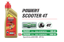Castrol POWER 1 Full Synthetic 10W-30 1L Olio per Motori Scooter 4T