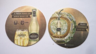 STRONGBOW CIDER - APPLE OVER ICE Drin Mat Coaster MALAYSIA 2016 Eiderflower RARE