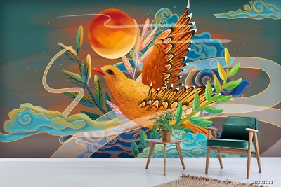 3D Chinese Style Illustration Self-adhesive Removable Wallpaper Murals 2