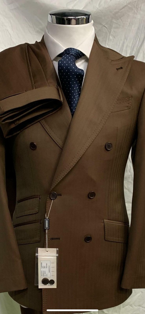 Brown super 180 double twisted Cerruti double breasted suit Brown super 180 double twisted Cerruti double breasted suit