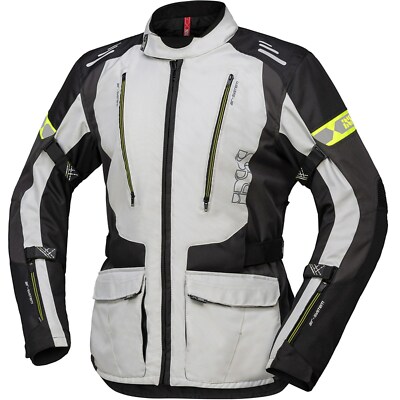 IXS Lorin-St Size XL Men's Motorbike Waterproof Jacket Touring Grau-Schwarz-Gelb