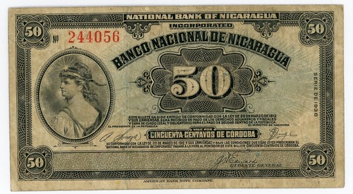 Nicaragua ... P-89a ... 50 Centavos .... 1938 ... *F++*😉