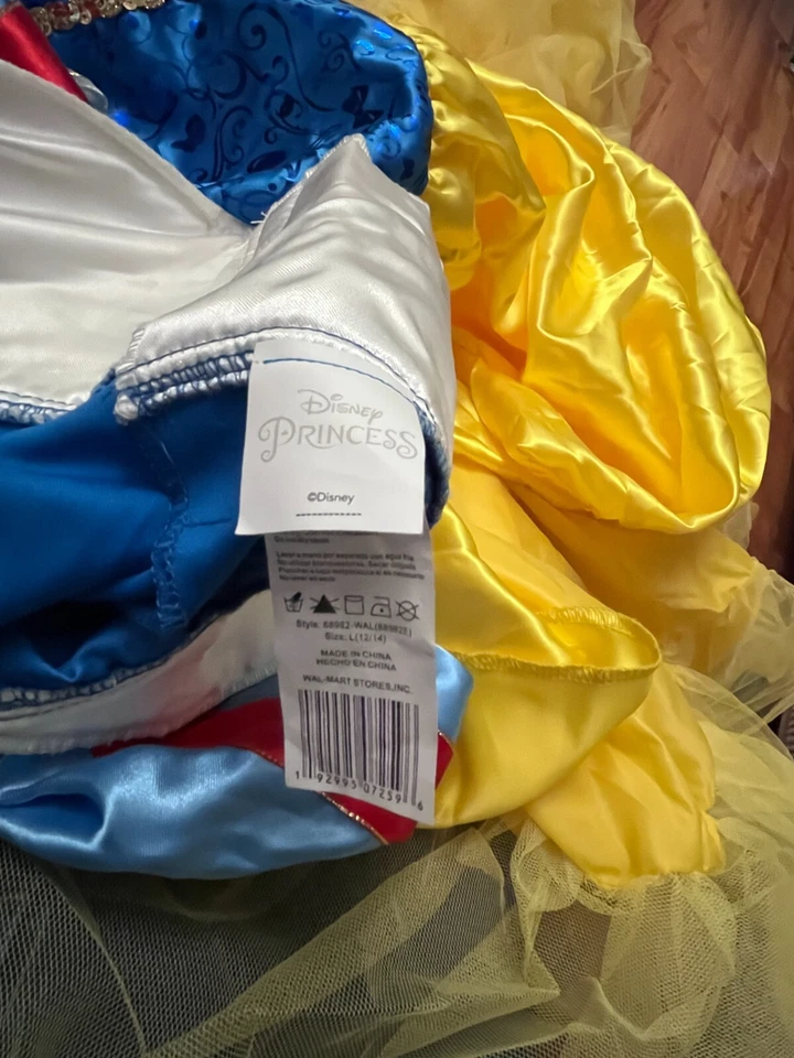 Disney Snow White Costume Princess Halloween Costume Play Dress Size L 12-14 - Image 2 of 4