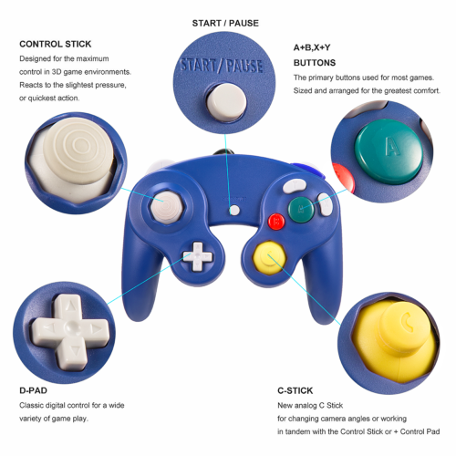 Wired NGC Controller Gamepad Joypad Joystick for Gamecube Switch &PC & Wii U - Picture 19 of 24