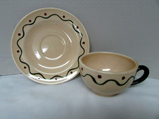 VTG Metlox Poppytrail Cup & Saucer Rooster California Provincial Green/Red/Tan