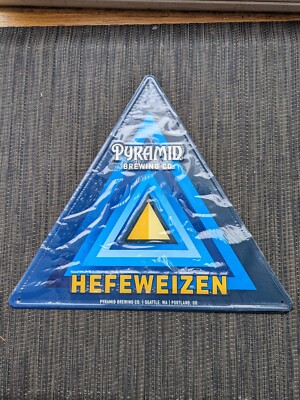 NOS Pyramid Brewing Co Metal TIN sign 16'' X 16  Bar Man Cave Garage Beer SEATTLE