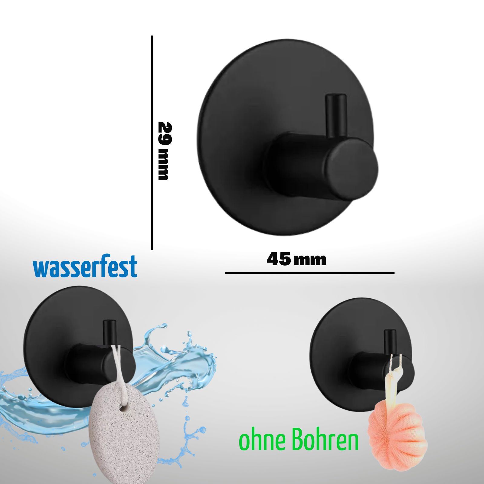 Quiltique Unsichtbare Klebehaken Set – 12 Stück, 3 Größen, Für Bilder & Deko Ohne Bohren, Weiß