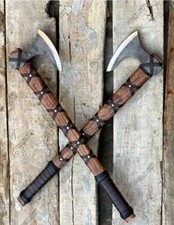 Custom Handmade Carbon Steel Blade Pair Of Ragnar Viking Axe Hunting Axe Camping