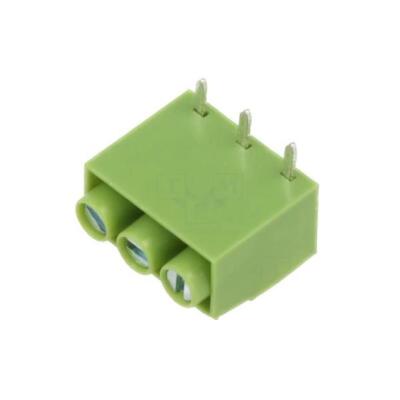5X XY167R-3P 5.0MM GREEN Klemmleiste für Printmontage gerade 5mm Wege: 3 auf PCB