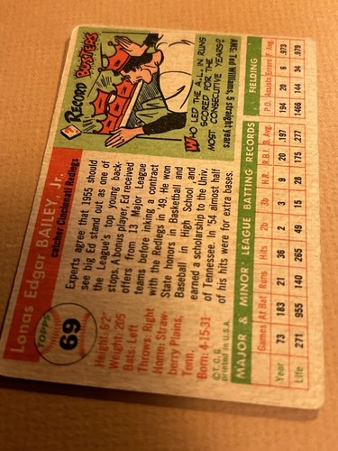 1955 / ED BAILEY #69 ~ TOPPS BASEBALL CARD - CONDITION / EXCELLENT - Picture 21 of 24