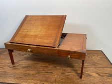 ANTIQUE BOAR WAR ERA MAHOGANY CAMPAIGN MILITARY FOLDING WRITING SLOPE DESK