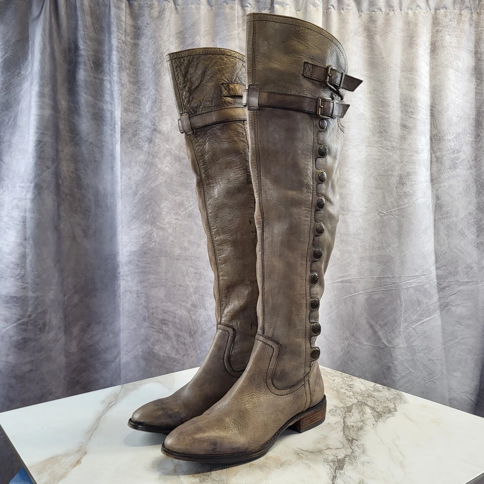 Botas de motociclista Sam Edelman PIERCE con botones sobre la rodilla para mujer talla 9 M tostadas Foto 4 de 4