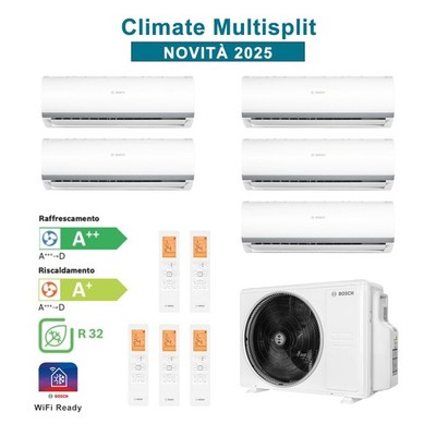 BOSCH CL5000M 125/5 E Set Klimaanlage Klimagerät Penta Split 2x2,5Kw + 3x3,5Kw