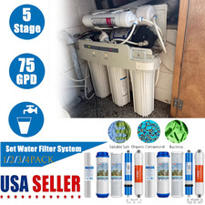 5 Stage Reverse Osmosis System Water Filter with 75GPD RO Membrane Multi-Set USA