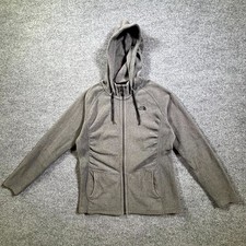 The North Face Hoodie Women's M Gray Polyester Fleece Sports Running Full-Zip