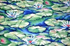 Lily Pad Quilt Fabric Print Kathleen P Mckenna  for Michael Miller 1 yard 22 "