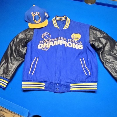 Mitchell & Ness JH Design Warriors NBA Finals Jacket & Hat Set Size L