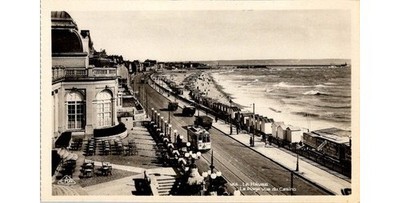 Le Havre Normandy 1920s RPPC Postcard Beach Tram Casino Marie Christine CAP