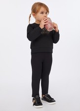 KF5039 PANTALONE LIU JO BAMBINA PANTALONE IN JERSEY CON FIBBIA GIRL KIDS NERO