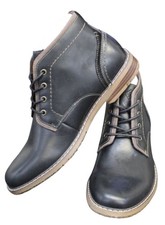 Hawker & Rye Men's Black Brown Leather Lace-up Ankle Chukka Boots Size 8.5
