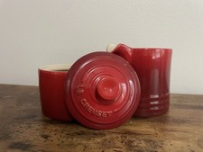 Le Creuset Stoneware Signature Cream & Sugar Set Cerise Red Mint!
