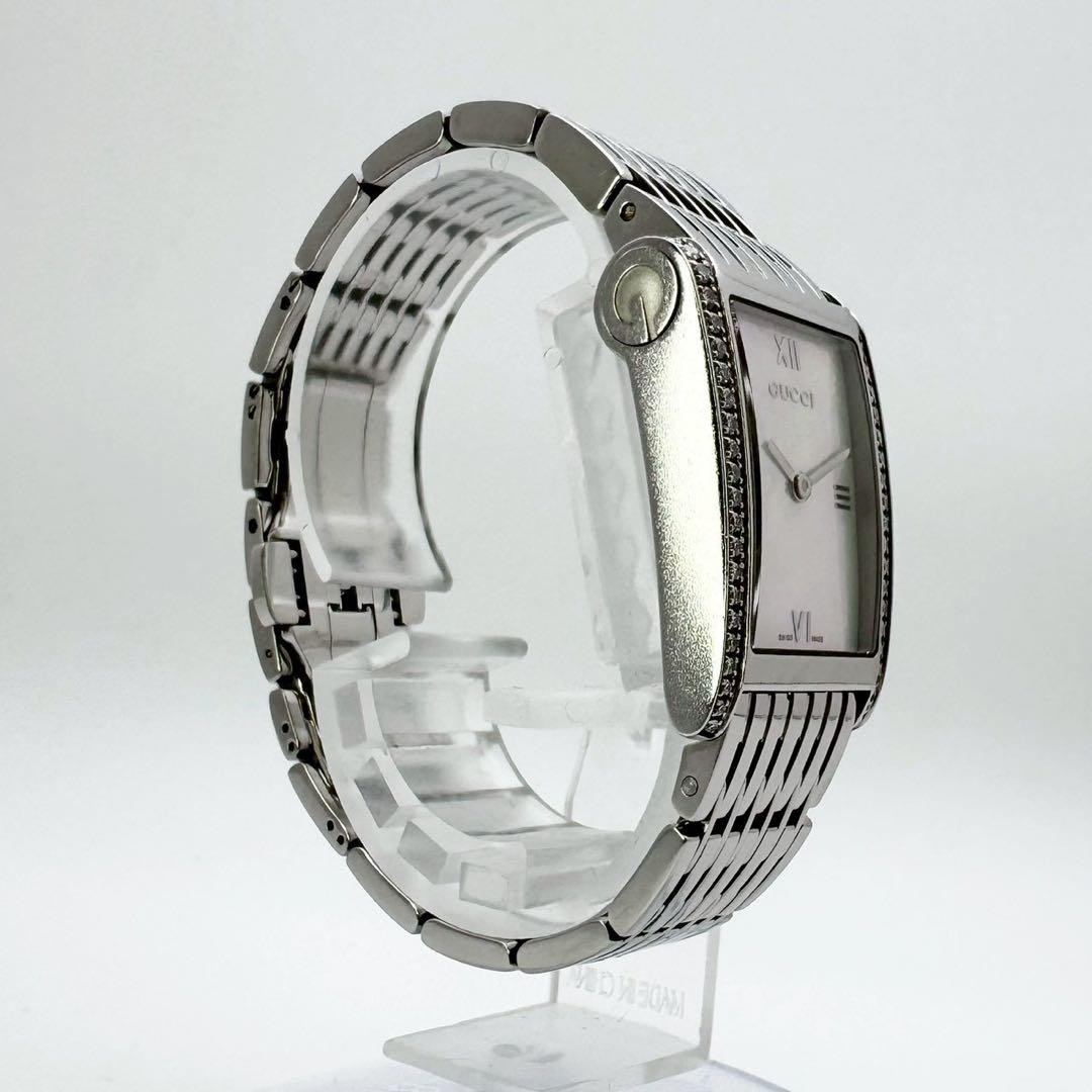 GUCCI 8600L Diamond Bezel Shell Dial Watch Quartz Ladies Swiss Made Box image 4