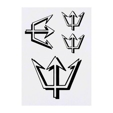 4 x 'Trident' Temporary Tattoos / Transfers TO00035247 